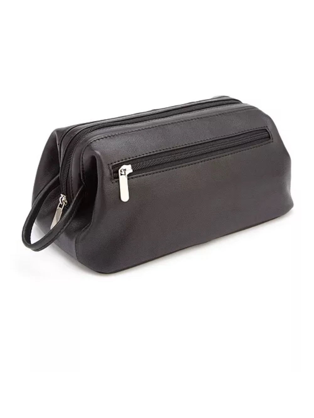 ROYCE New York Black Men's Toiletry Bag Full Leather
